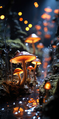 Makro Pilze leuchtend