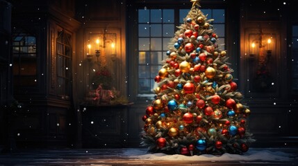 dazzling beauty of a fully decorated Christmas tree 