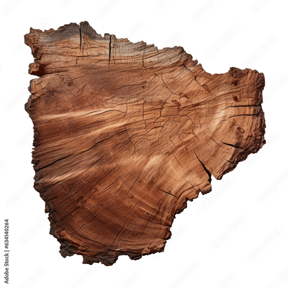Poster tree bark fragment on transparent background