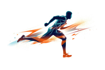Stylised Athlete Running Motion