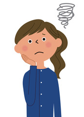 困っている若い女性