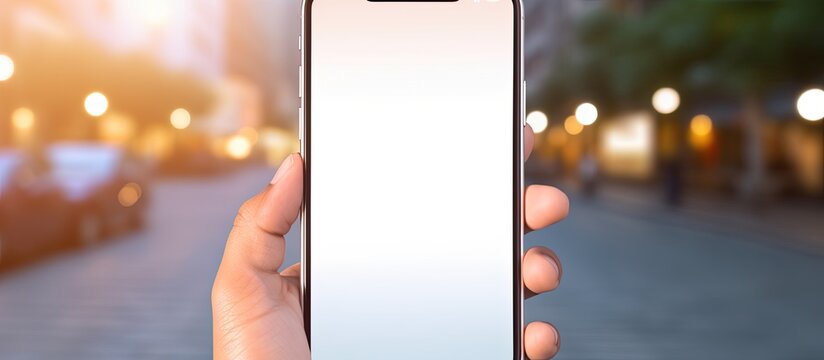 A woman is holding a smartphone and using apps and social media