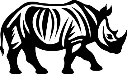 Obraz premium Rhinoceros | Black and White Vector illustration