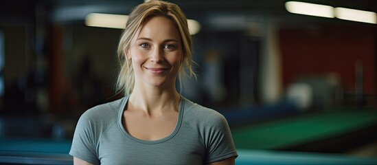 A confident coach in sportswear a happy young African American woman preparing for workout training