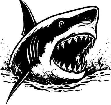 Shark | Minimalist and Simple Silhouette - Vector illustration