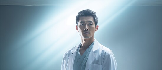 Japanese male wearing medical attire