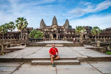Fototapeta premium views of angkor wat main temple, cambodia
