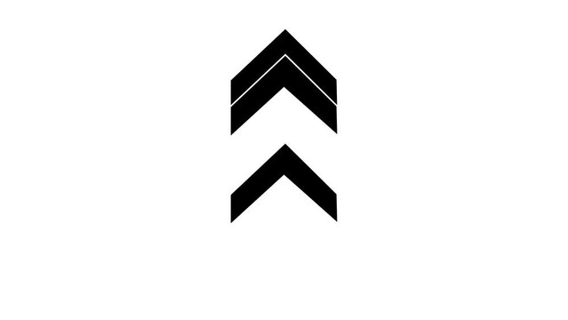 abstract directional arrow icon or swipe up arrow signal animation 4k