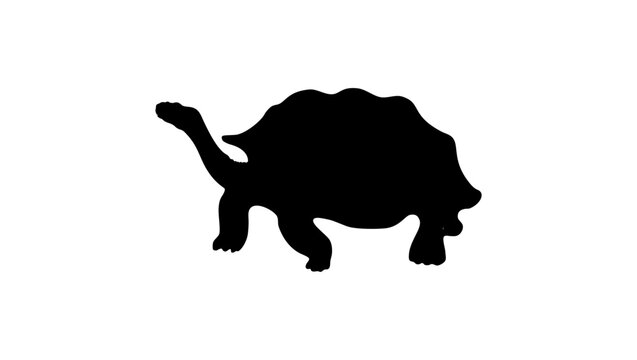 black tortoise silhouette on white background clip art preview