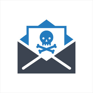 Envelope with skull and crossbones icon