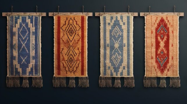 Set of banners with textures of berber traditional