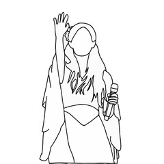 kpop idol female singing on stage vector illustration
