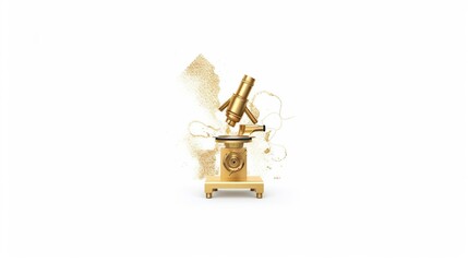 create a logo featuring custom gold line art of a micr.Generative