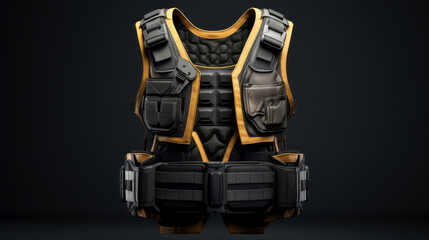 Fototapeta premium Kevlar vest isolated on black background