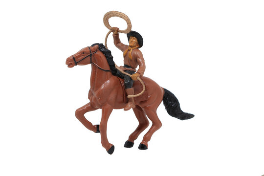Cowboy Rodeo Roper and horse vintage toy 
