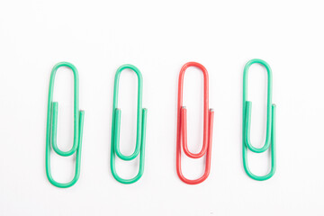 Top view of paperclip isolated on white background