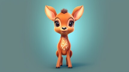 cute deer clipart t-shirt design solid background.Generative AI