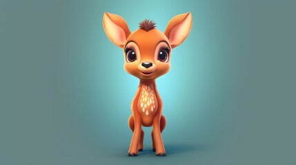 Fototapeta premium cute deer clipart t-shirt design solid background.Generative AI