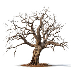 dead big tree on a transparent background. for decorating projects