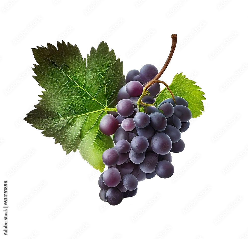 Wall mural delicious bunch of grapes on a transparent background. bunch of grapes - Wall murals