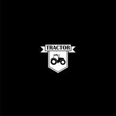 Tractor logo illustration template icon isolated on dark background