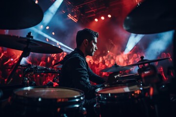 Drummer at concert