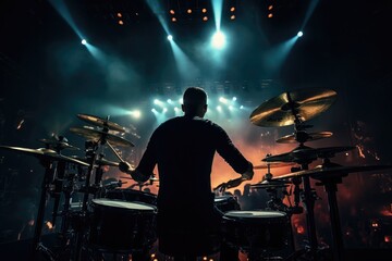 Fototapeta na wymiar Drummer at concert