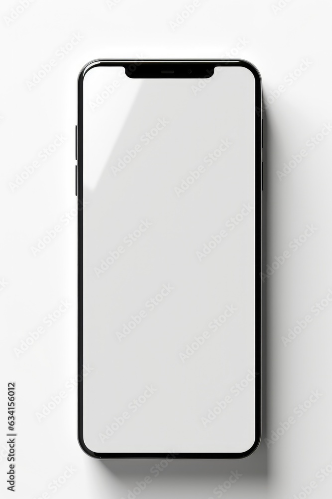 Aufkleber smartphone mockup with blank white screen in realistic, clay, flat vector, line style. mobile phone 