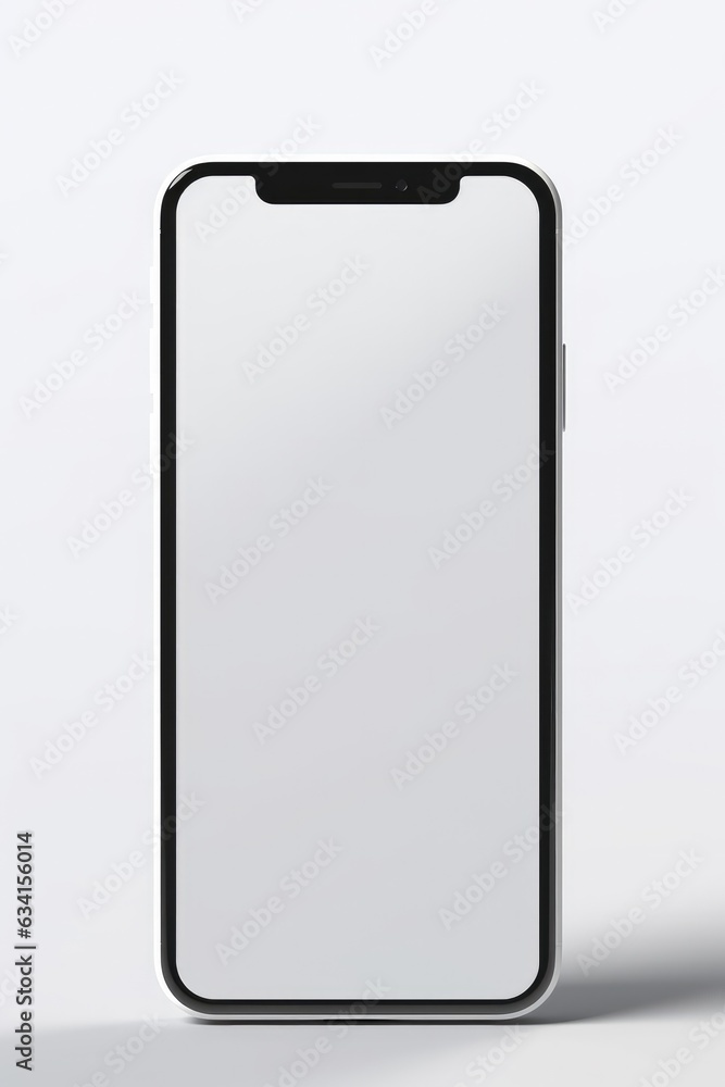 Aufkleber smartphone mockup with blank white screen in realistic, clay, flat vector, line style. mobile phone 