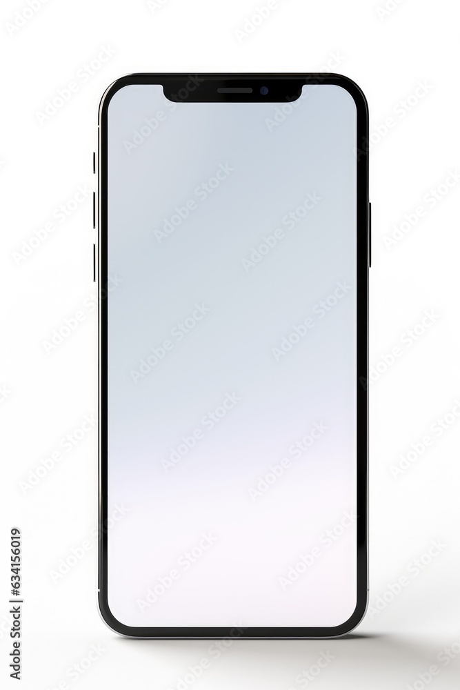 Aufkleber smartphone mockup with blank white screen in realistic, clay, flat vector, line style. mobile phone 