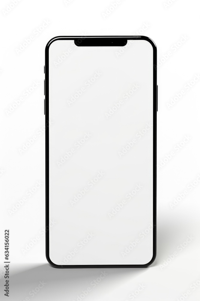 Aufkleber smartphone mockup with blank white screen in realistic, clay, flat vector, line style. mobile phone 