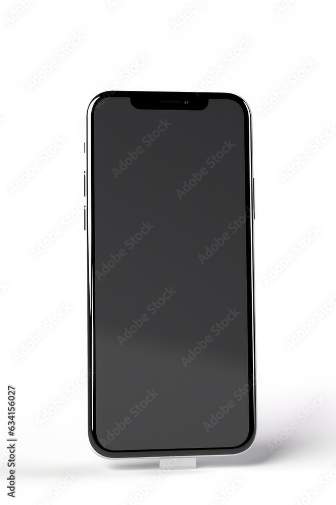 Aufkleber smartphone mockup with blank white screen in realistic, clay, flat vector, line style. mobile phone 