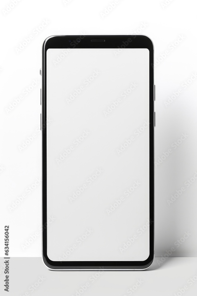 Aufkleber smartphone mockup with blank white screen in realistic, clay, flat vector, line style. mobile phone 
