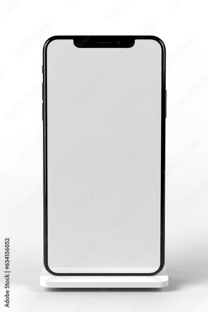 Aufkleber smartphone mockup with blank white screen in realistic, clay, flat vector, line style. mobile phone 