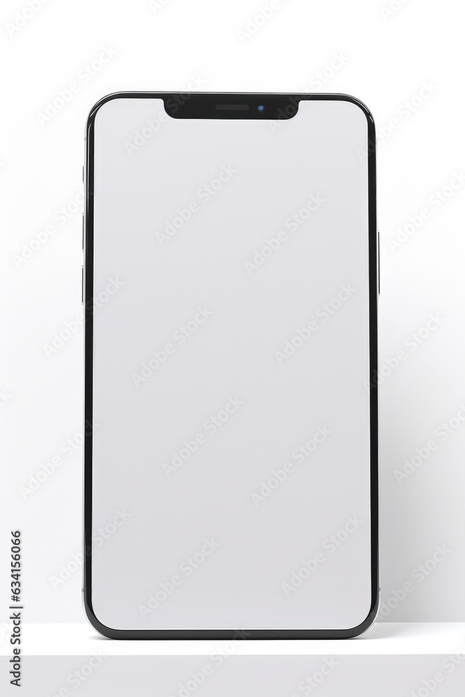 Aufkleber smartphone mockup with blank white screen in realistic, clay, flat vector, line style. mobile phone 