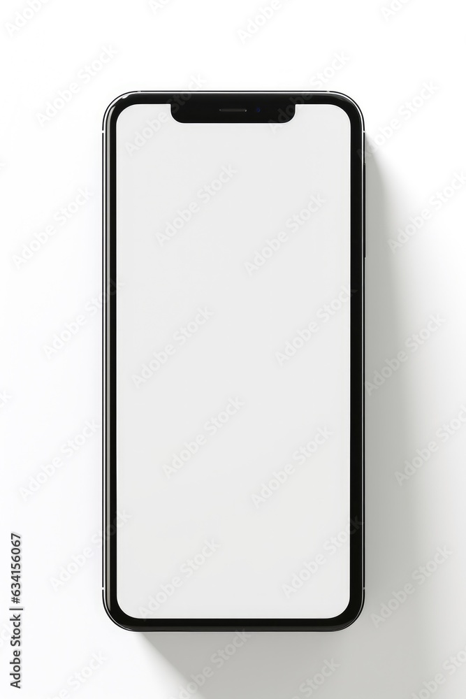 Aufkleber smartphone mockup with blank white screen in realistic, clay, flat vector, line style. mobile phone 