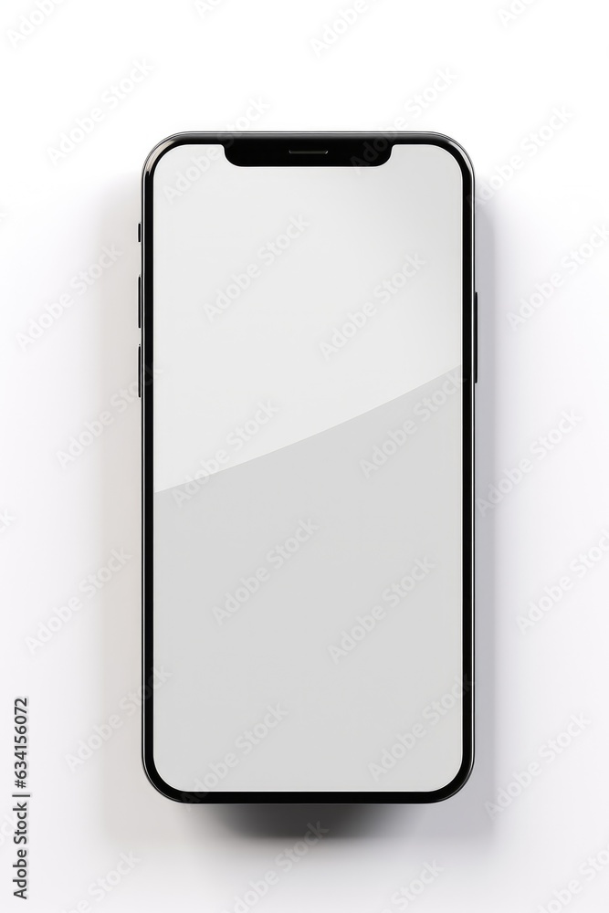 Aufkleber smartphone mockup with blank white screen in realistic, clay, flat vector, line style. mobile phone 
