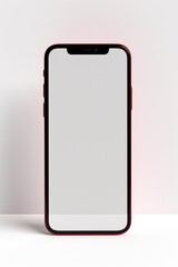 Smartphone mockup with blank white screen in realistic, clay, flat vector, line style. mobile phone mockup front view