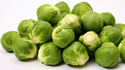 Brussels sprouts isolated on a white background.