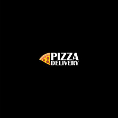 Pizza delivery template icon isolated on dark background