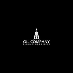Oil rig company template logo icon isolated on dark background