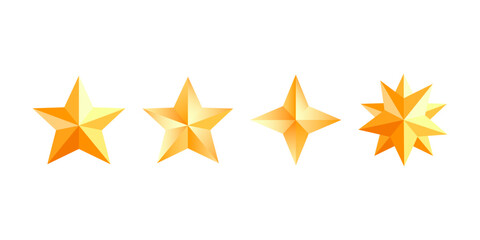 A collection of vector gold stars - obrazy, fototapety, plakaty