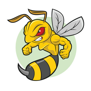 bee mascot vector art illustration design