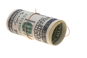 one hundred dollar bills isolated