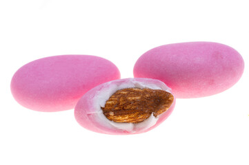 almonds in glaze isolated