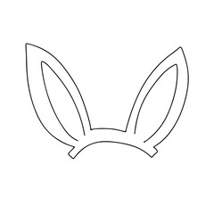 Bunny ears. Easter doodle spring cute design element. Spring easter traditional egg coloring page design