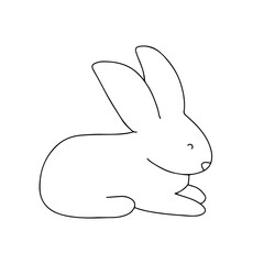 Easter bunny doodle spring cute design element. Spring easter traditional egg coloring page design