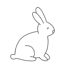 Easter bunny doodle spring cute design element. Spring easter traditional egg coloring page design