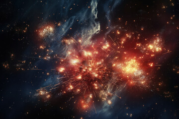 explosions in space, imaginative art