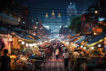 Thailand Street Shopping - obrazy, fototapety, plakaty